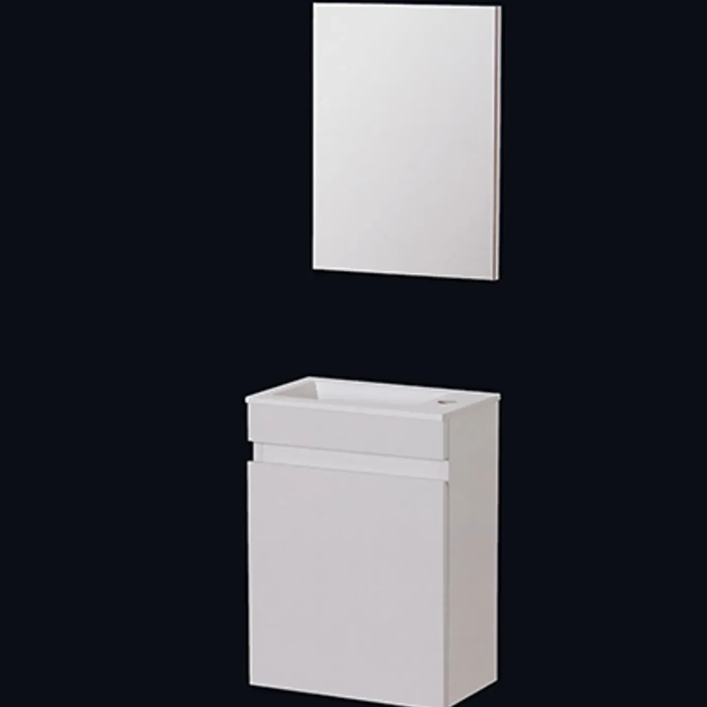 Aquazuro Fonteinmeubelset Napoli - Inclusief Wastafel en Spiegel - Softclose - Hoogglans Wit - 39,4x21,7x52cm