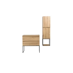 Aquazuro Wastafelblad Napoli - Houtcomposiet - Melamine - Scandinavische Eik - 90x48cm