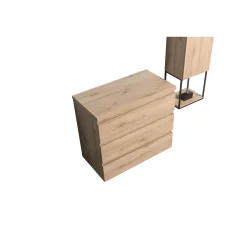 Aquazuro Wastafelblad Napoli - Houtcomposiet - Melamine - Scandinavische Eik - 90x48cm