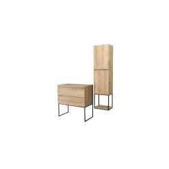 Aquazuro Wastafelblad Napoli - Houtcomposiet - Melamine - Scandinavische Eik - 90x48cm