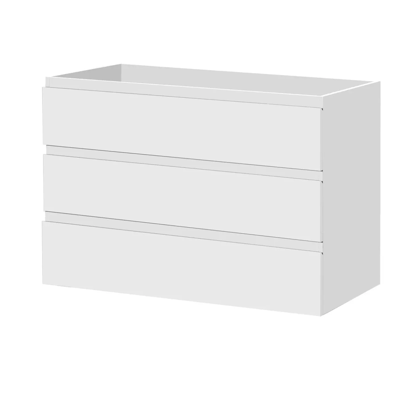 Aquazuro Wastafelonderkast Napoli 119cm - Hoogglans Wit - Met 3 Lades - 119,4x75x47,5cm