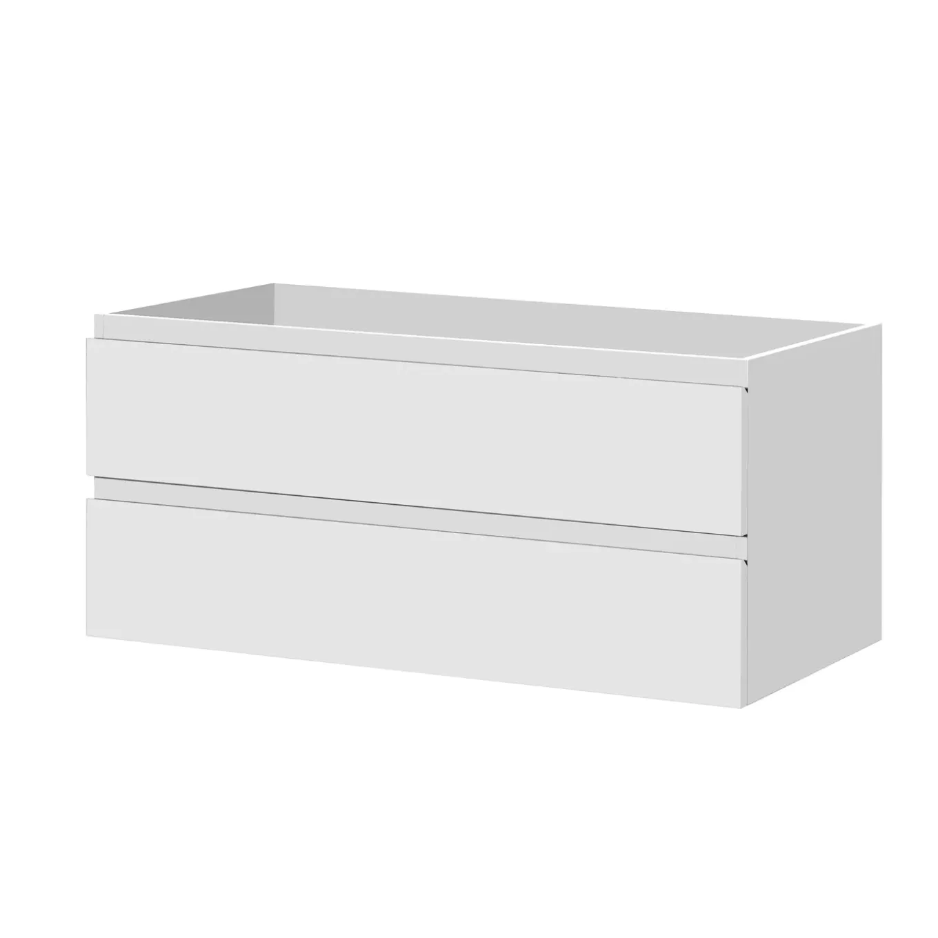 Aquazuro Wastafelonderkast Napoli 119cm - Hoogglans Wit - Met 2 Lades - 119,4x50x47,5cm