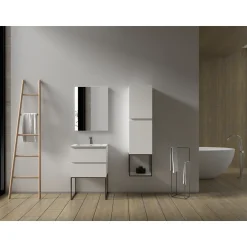 Aquazuro Wastafelonderkast Napoli 59cm - Hoogglans Wit - Met 2 Lades - 59,4x50x47,5cm