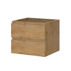 Aquazuro Wastafelonderkast Napoli 59cm - Natuur Eiken Houtlook - Met 2 Lades - 59,4x50x47,5cm