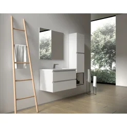 Aquazuro Wastafelonderkast Napoli 89cm - Hoogglans Wit - Met 2 Lades - 89,4x50x47,5cm