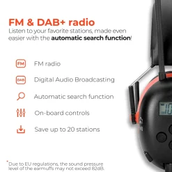 Aquila Bluetooth Oorkappen Met Dab+ Radio & Fm – Gehoorbescherming 31 Snr – Oorbeschermers