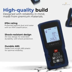 Aquila Laser Afstandsmeter Digitaal Tot 60 Meter - Lasermeter & Afstandsmeters Met 2x Waterpas