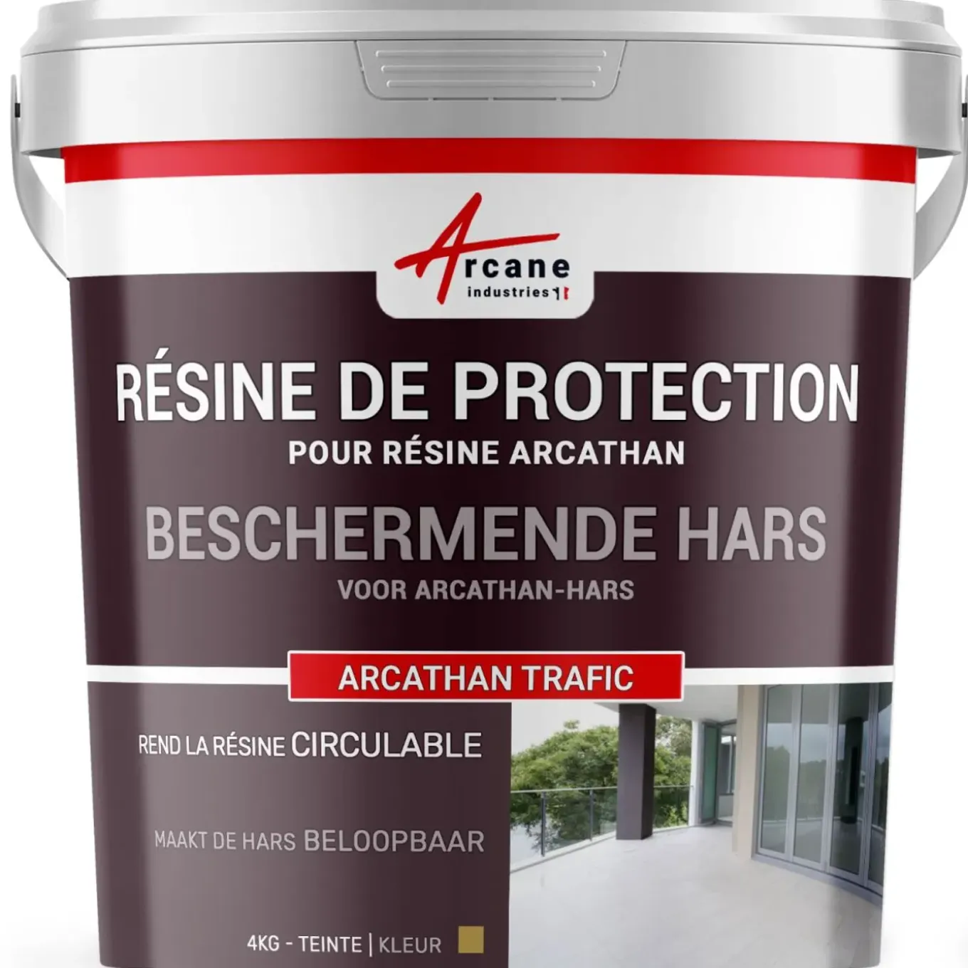 Arcane Industries - Beloopbare Afwerkingshars Arcathan Trafic Nabijbeige Dichtbij Ral 1001 - 12 Kg