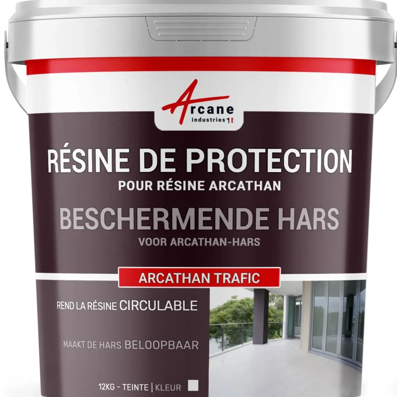 Arcane Industries - Beloopbare Afwerkingshars Arcathan Trafic Nabijbeige Dichtbij Ral 1001 - 12 Kg