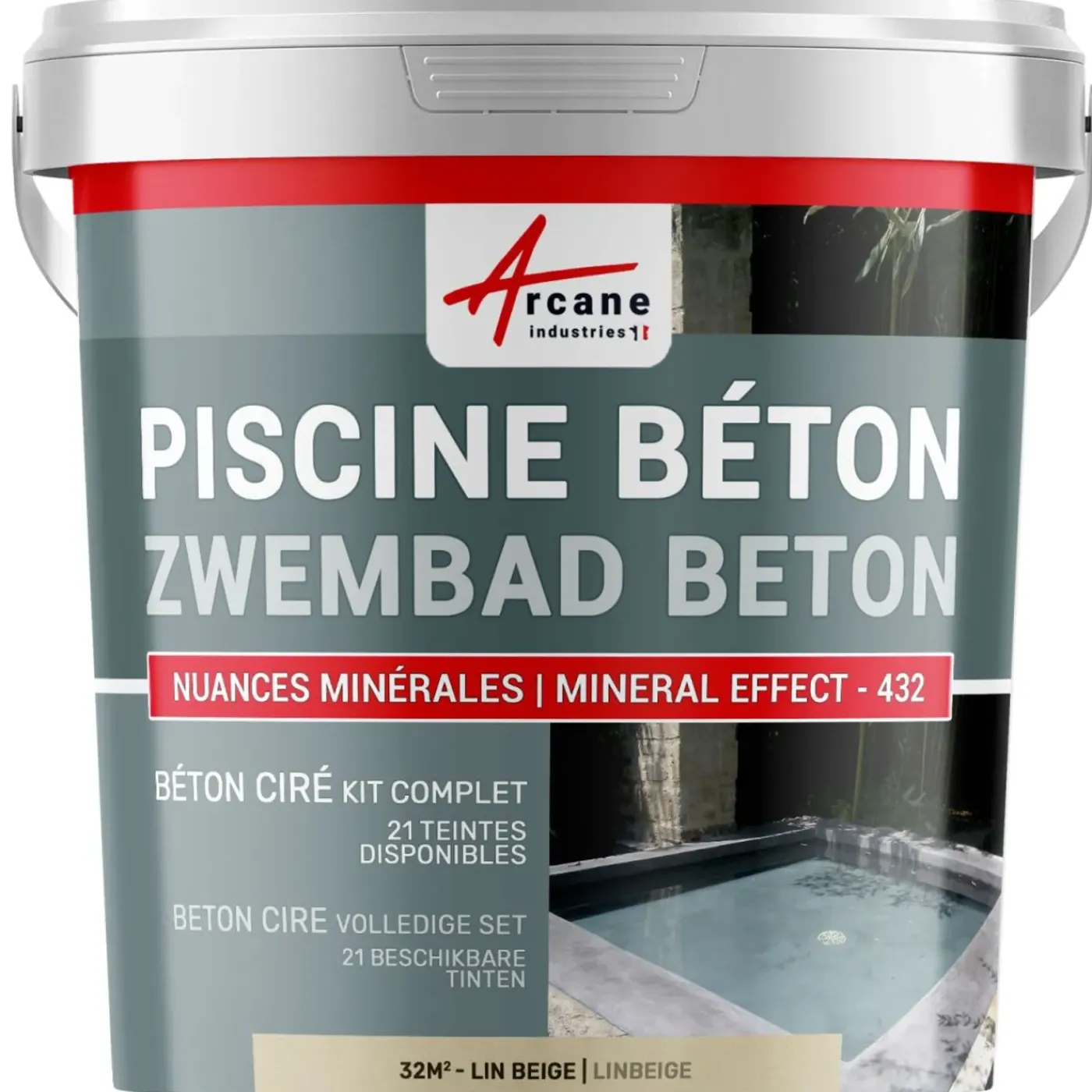 ARCANE INDUSTRIES - Betonlook Zwembad Kit Linbeige - 32 M²