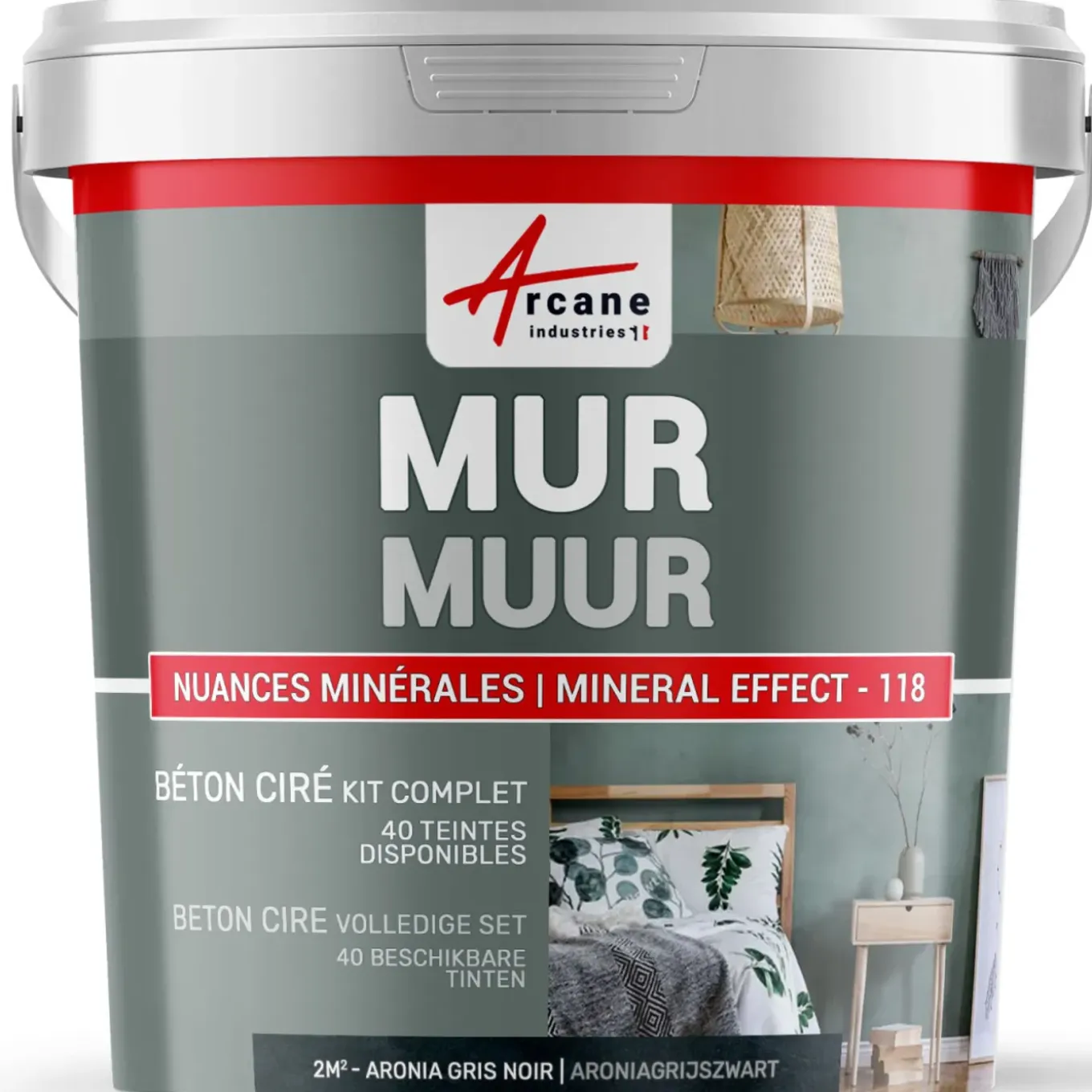 Arcane Industries - Gepolijst Beton Muren Kit - 2 M² Aroniagrijszwart