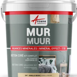 ARCANE INDUSTRIES - Gepolijst Beton Muren Kit - 5 M² Vanillebeige
