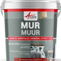 ARCANE INDUSTRIES - Gepolijst Beton Muren Kit - 5 M² Granaatrood