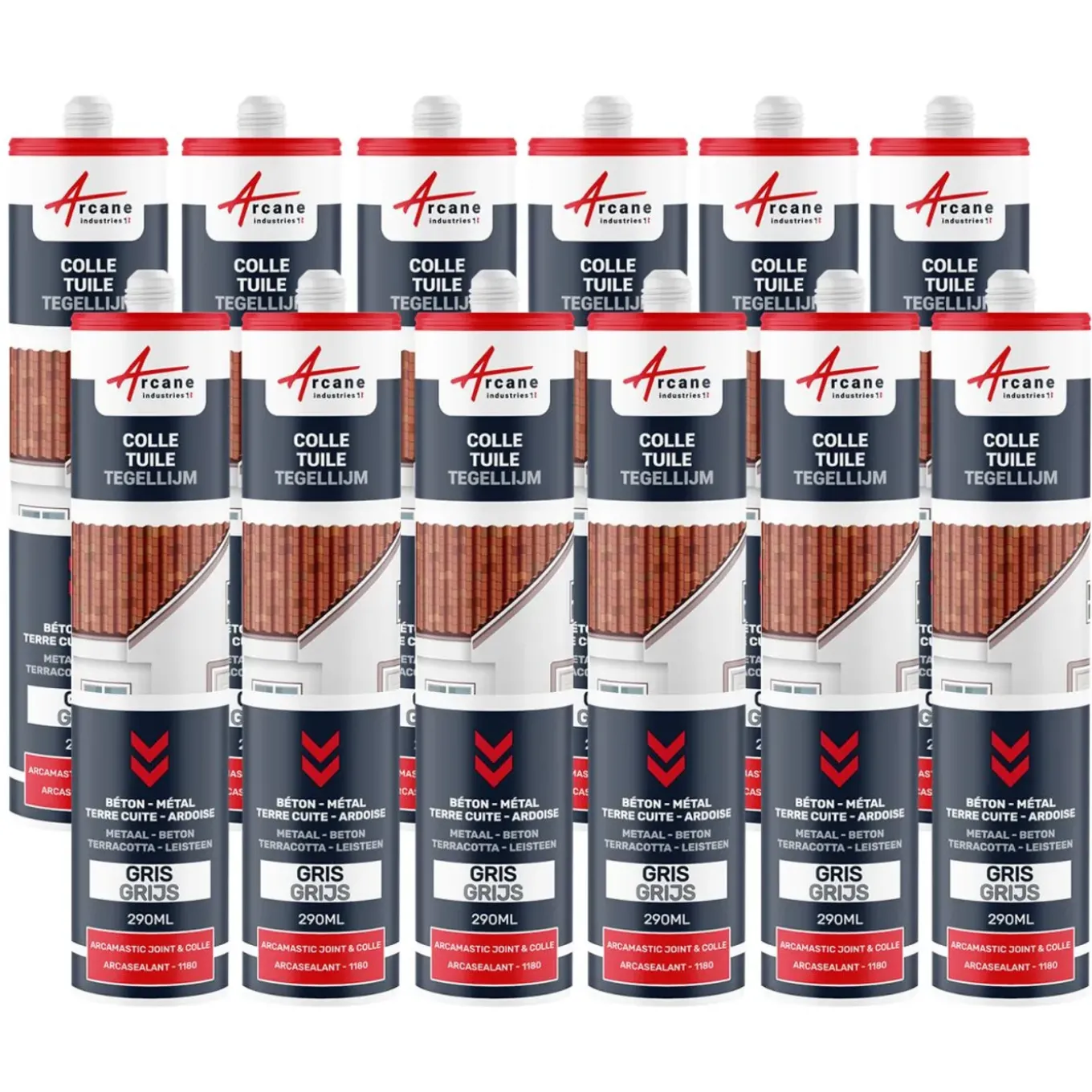 Arcane Industries - Hybride Polyurethaan Kit-lijm Voor Dakpannen Terracotta - 290 Ml X 1