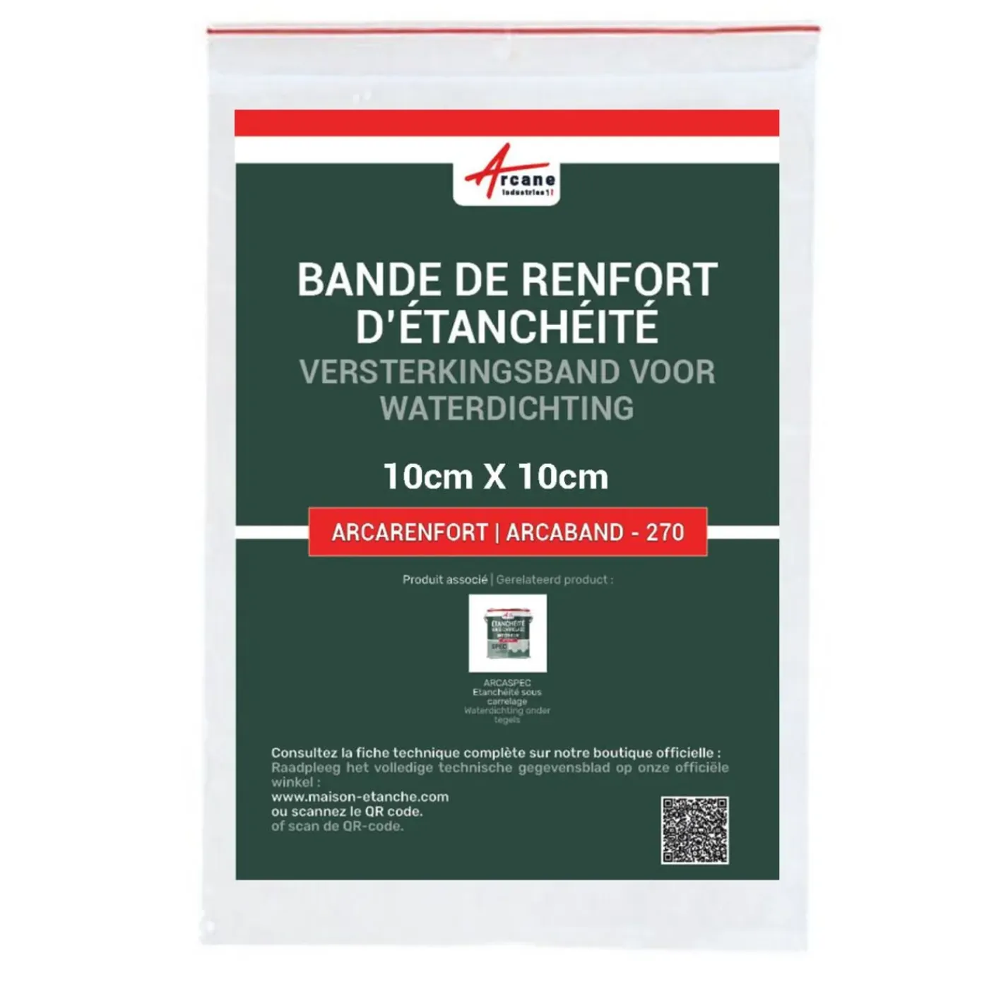 ARCANE INDUSTRIES - Polyester Versterkingsband voor Waterdichting: ARCABAND -270 - 10 cm x 10m