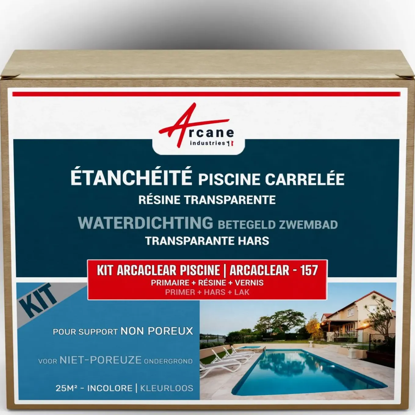 Arcane Industries - Waterdichting Betegeld Zwembad Transparant - 25 M², Niet-poreuze Ondergrond