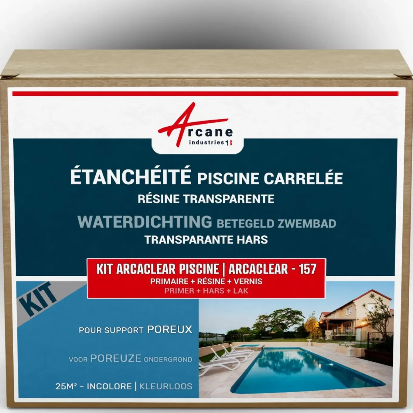 Arcane Industries - Waterdichting Betegeld Zwembad Transparant - 25 M², Niet-poreuze Ondergrond