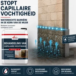 Arcane Industries - Waterdichte Barrière, Injectieproduct Voor Vochtige Muren Arcafluid - 14 - 5 L