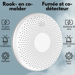 Aroha Link Combimelder - Koppelbare Rookmelder & Koolmonoxidemelder - 10 Jaar Batterij - 5 Set