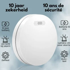 Aroha Link Hittemelder / Rookmelder Sleep Line - Slaapkamer Vriendelijk Zonder Led - 1 Stuks