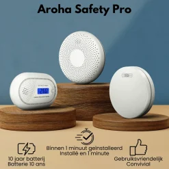 Aroha Safety Pro Rookmelder - 10 Jaar Batterij - Autonome Brandmelder - 3 Set