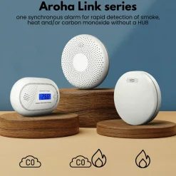 Aroha Smart Connect & Link Rookmelders & Combimelder - Koppelbare Brandpreventieset Wifi - 4 Set