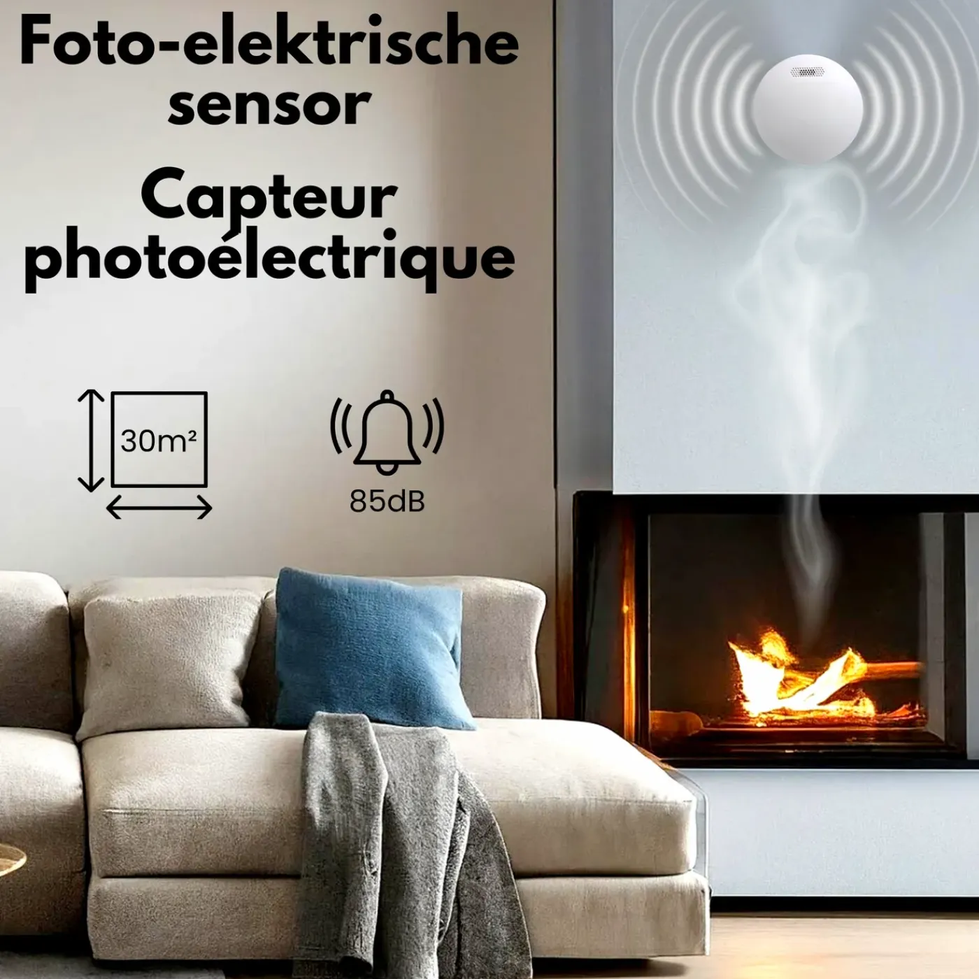 Aroha Smart Connect & Link Rookmelder Wifi - 10 Jaar Batterij - Koppelbare Brandmelder - 1 Stuks