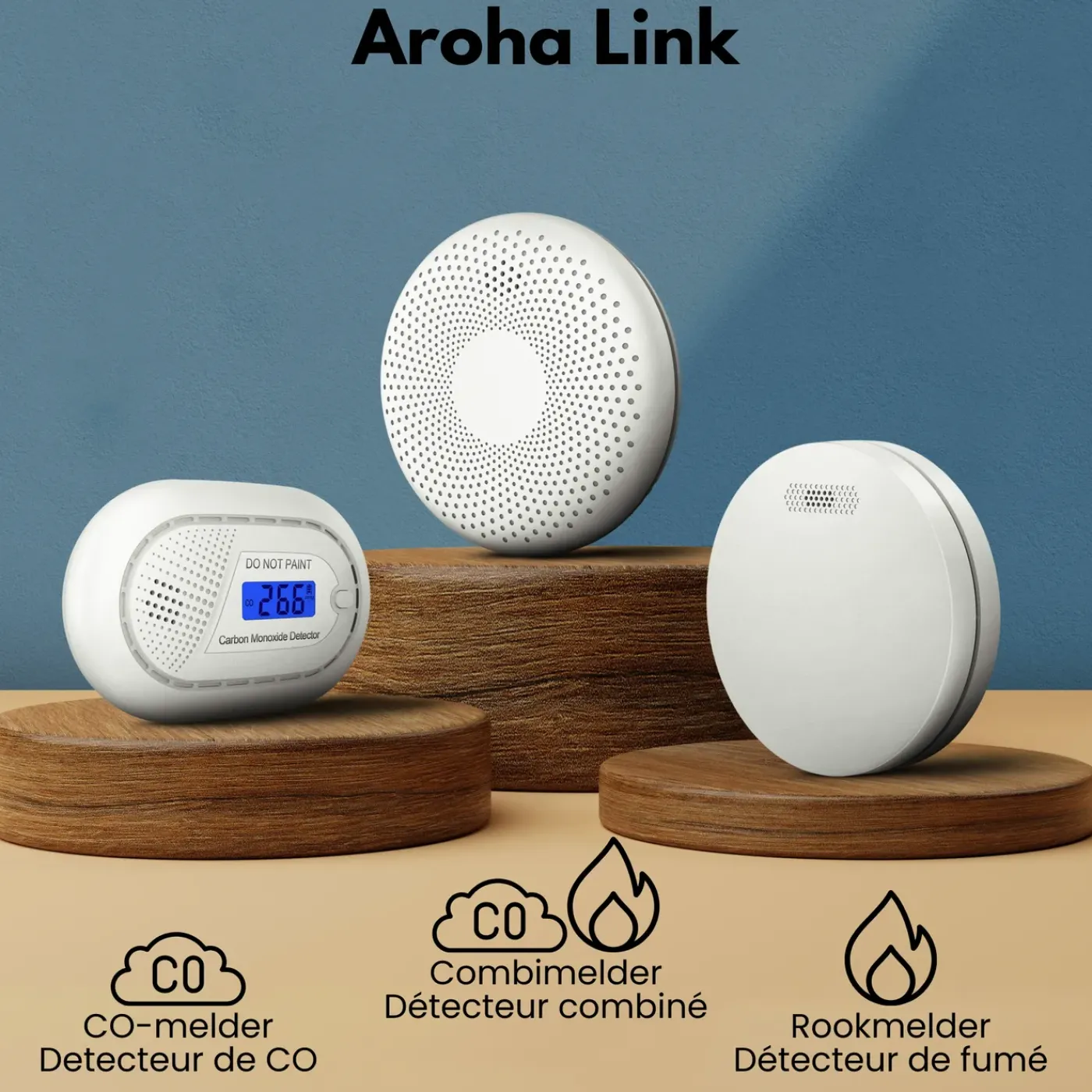 Aroha Smart Connect & Link Rookmelder Wifi - 10 Jaar Batterij - Koppelbare Brandmelder - 1 Stuks