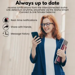 Aroha Smart Connect & Link Rookmelders & Hittemelder - Koppelbare Brandpreventieset Wifi - 4 Set