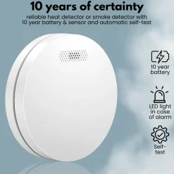 Aroha Smart Connect & Link Rookmelders & Hittemelder - Koppelbare Brandpreventieset Wifi - 4 Set