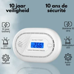 Aroha Smart Connect Rookmelder & Koolmonoxidemelder - Brandpreventieset - 10 Jaar Batterij - 4 Set