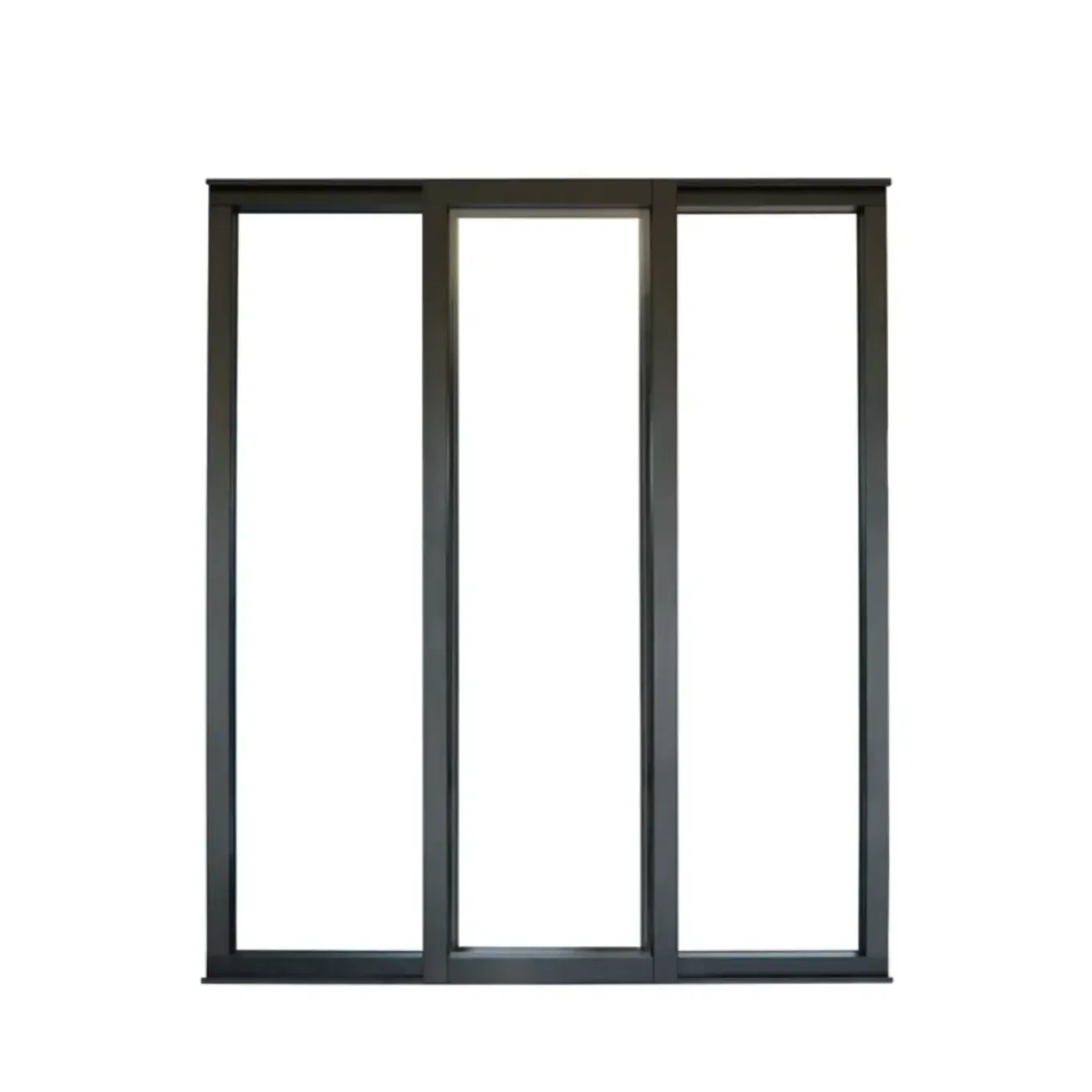 Atelier Binnenschuifraam - Aluminium - Gezandstraald Zwart - 108x93,2cm