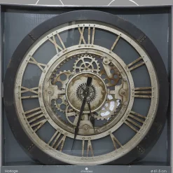 Atmosphera Wandklok/muur Klok - Vintage - D61 Cm - Kunststof/glas