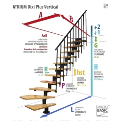 Atrium Modulaire Trap – Dixi Plus Vertical – 13 Treden – Eiken – RAL 9003