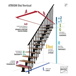 Atrium Modulaire Trap – Dixi Vertical 70 – 12 Treden – Beuken – Ral 9003