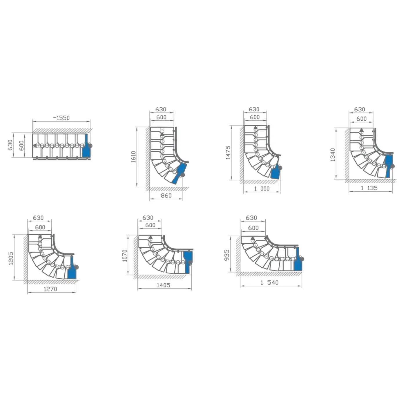 ATRIUM Modulaire Trap – Mini Plus Vertical – 13 Treden – Beuken – RAL 9006