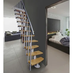 ATRIUM Modulaire Trap – Mini Plus Vertical – 13 Treden – Beuken – RAL 9006