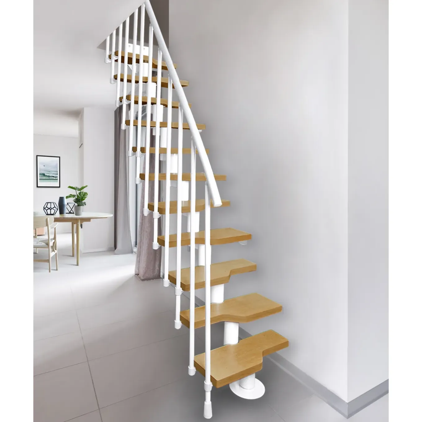 Atrium Modulaire Trap – Mini Vertical – 12 Treden – Beuken – Ral 9003