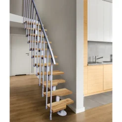 Atrium Modulaire Trap – Mini Vertical – 13 Treden – Eiken – RAL 9006