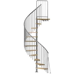 ATRIUM Wenteltrap – Novo 160 Type 6 – 12 Treden + Platform – Beuken – Ral 9006