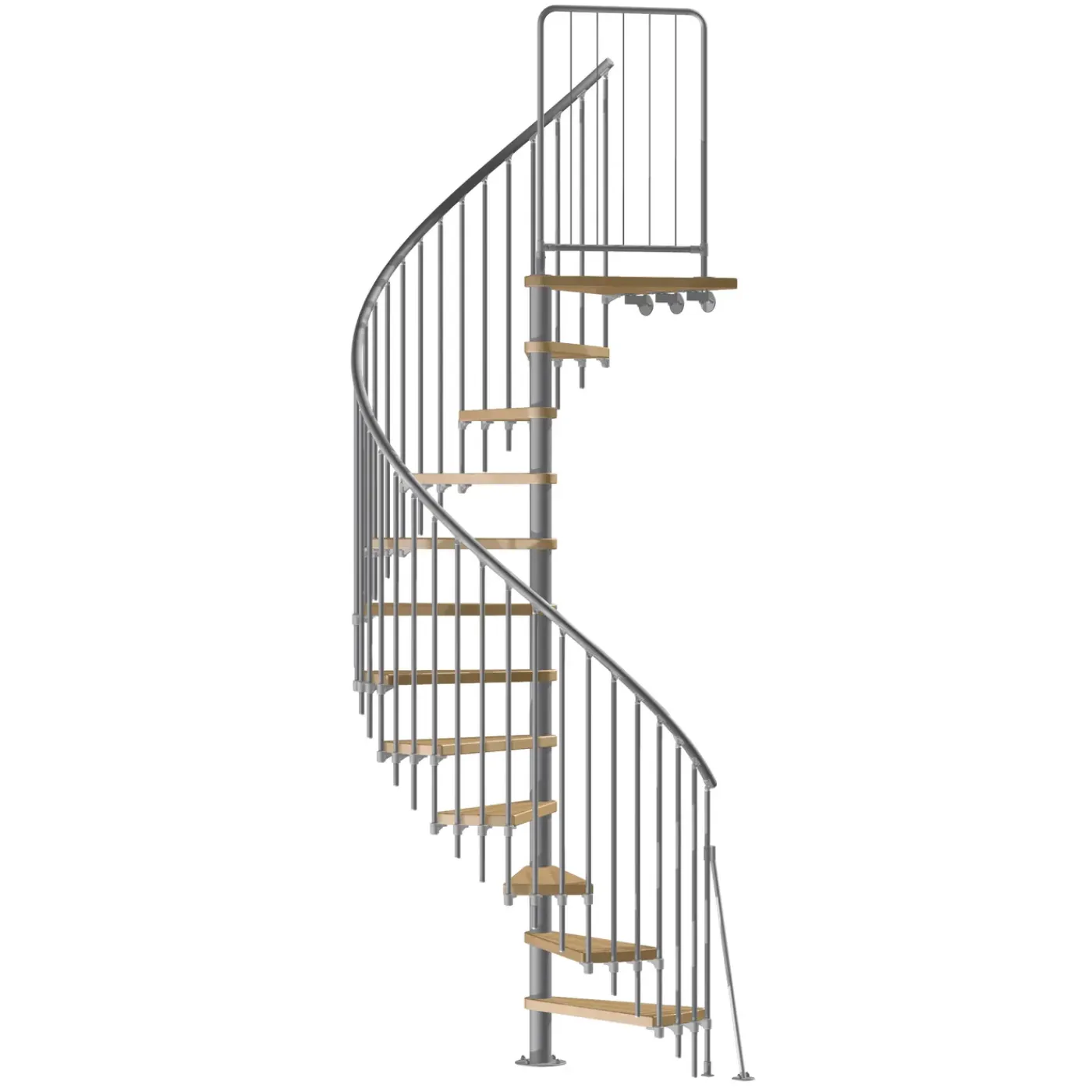 ATRIUM Wenteltrap – Novo 160 Type 6 – 12 Treden + Platform – Beuken – Ral 9006