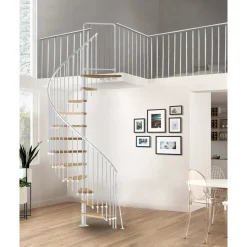 ATRIUM Wenteltrap – Novo 140 Type 6 – 12 Treden + Platform – Beuken – Ral 9003