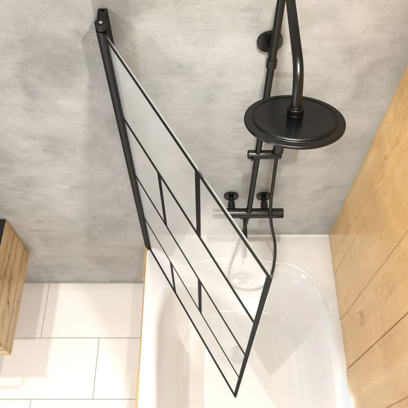 Aurlane badwand Bricks mat zwarte frame 125x75cm