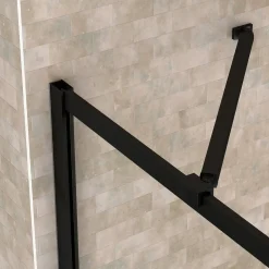Aurlane Badwand met Draaibaar Paneel 70+30x130cm - Matzwarte Afwerking - DARK EDGE PARE