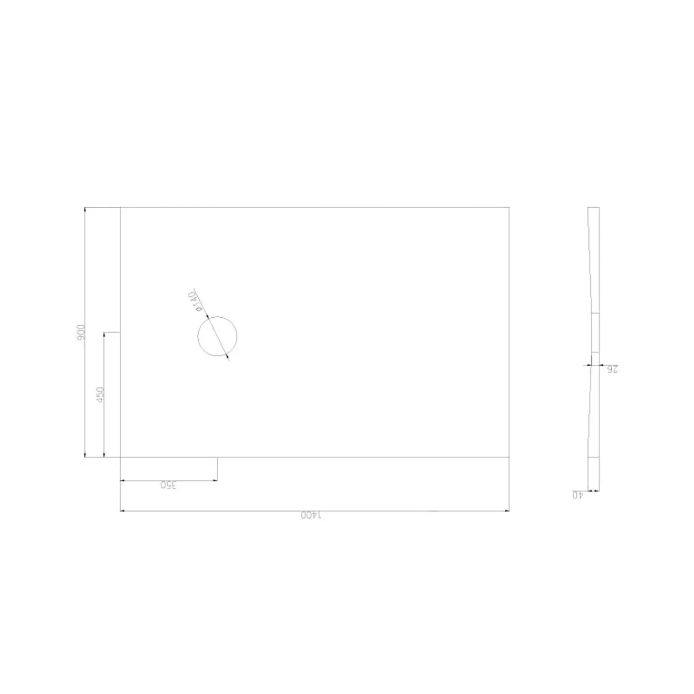 Aurlane - Douchebak Om Te Betegelen - Rainy / Sans Bonde - Grijs - 140x140x200c
