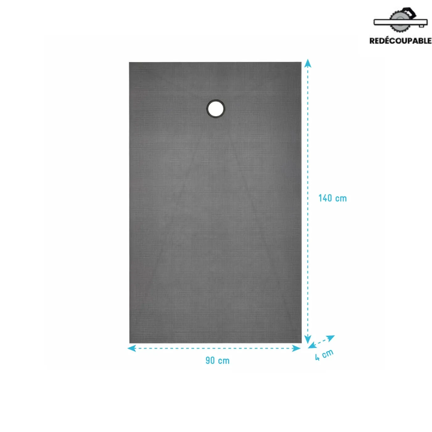 Aurlane - Douchebak Om Te Betegelen - Rainy / Sans Bonde - Grijs - 140x140x200c