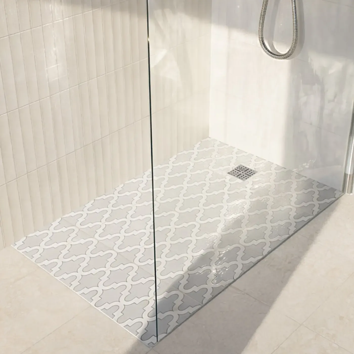 Aurlane - Douchebak Om Te Betegelen - Rainy / Sans Bonde - Grijs - 140x140x200c