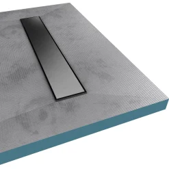 Aurlane - Douchebak Om Te Betegelen - Rainy / Caniveau - Grijs - 120x90x200cm