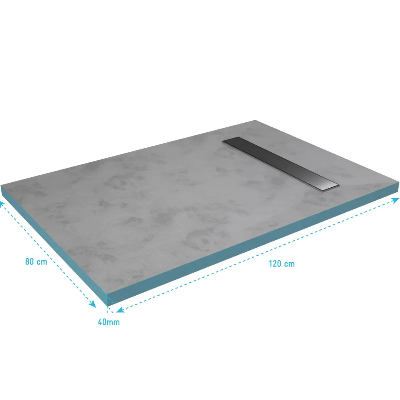 Aurlane - Douchebak Om Te Betegelen - Rainy / Caniveau - Grijs - 120x90x200cm