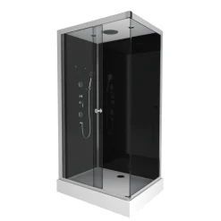 Aurlane Douchecabine Black 2 - Rechthoek - 80x110x230cm - Zilver